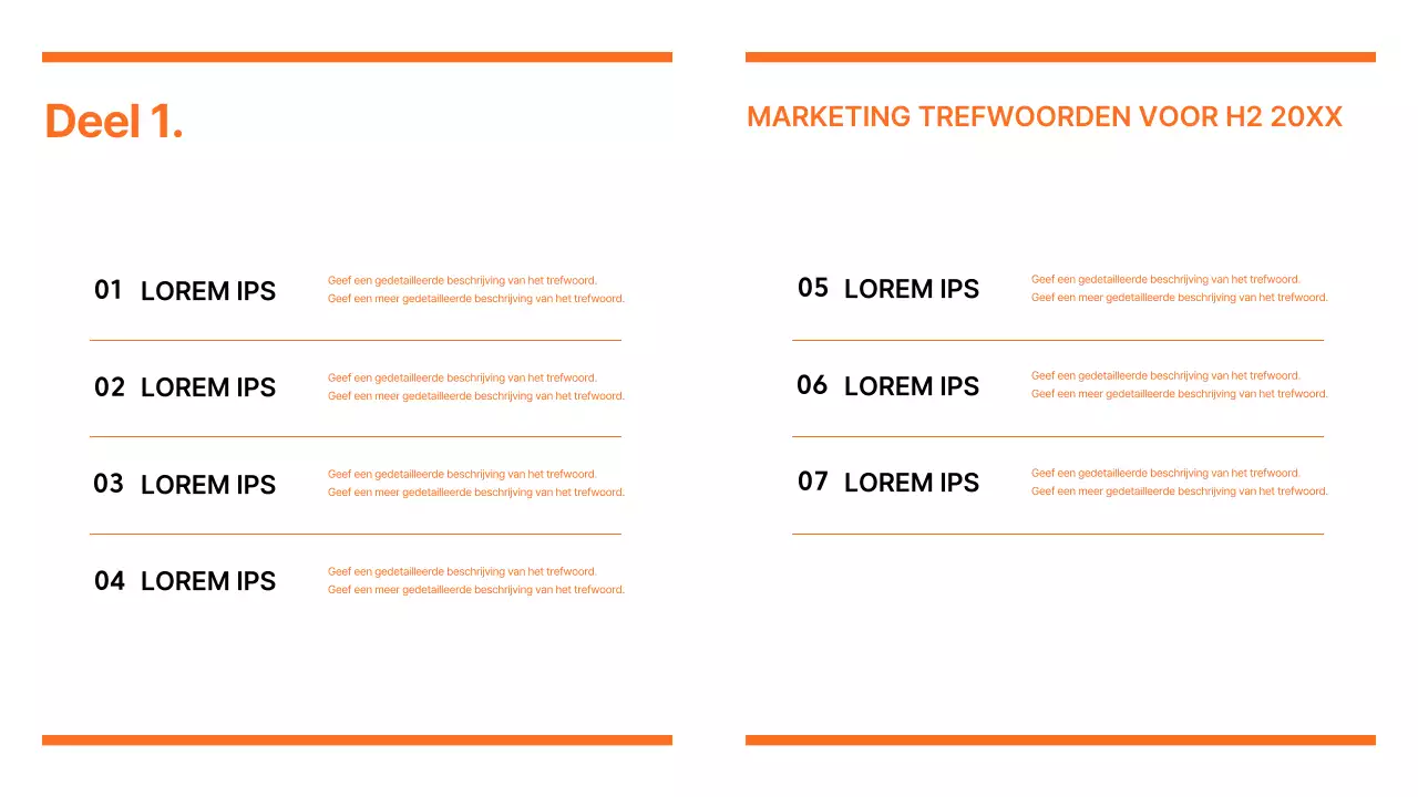 Rapport over moderne marketingtrends in oranje
