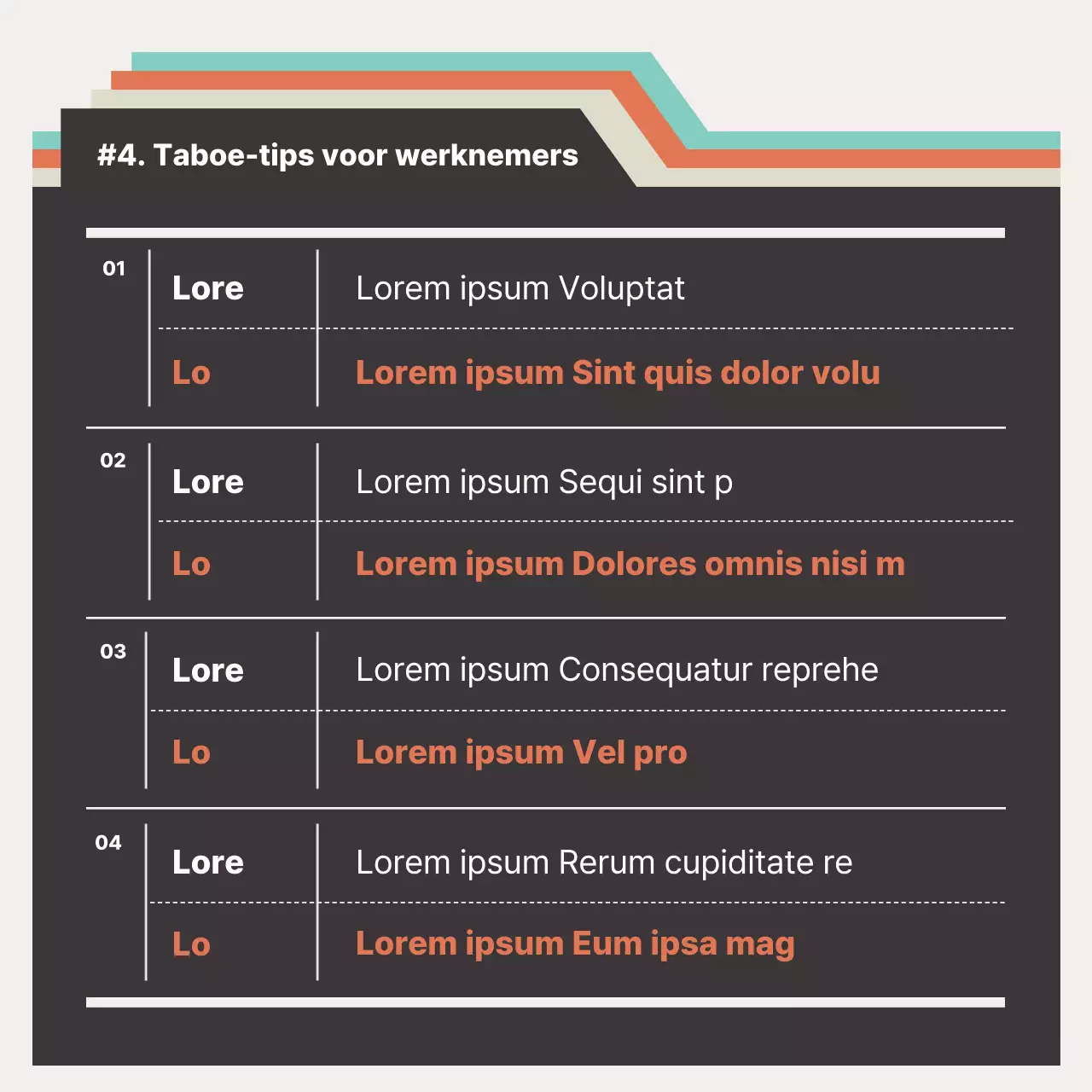 Modern introductiemateriaal voor nieuwe werknemers in oranje en mintgroen