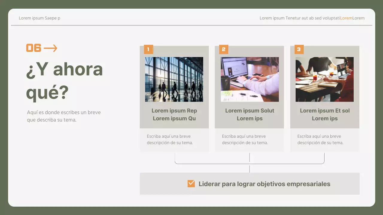 Sencilla carta de presentación corporativa para principiantes en caqui y amarillo