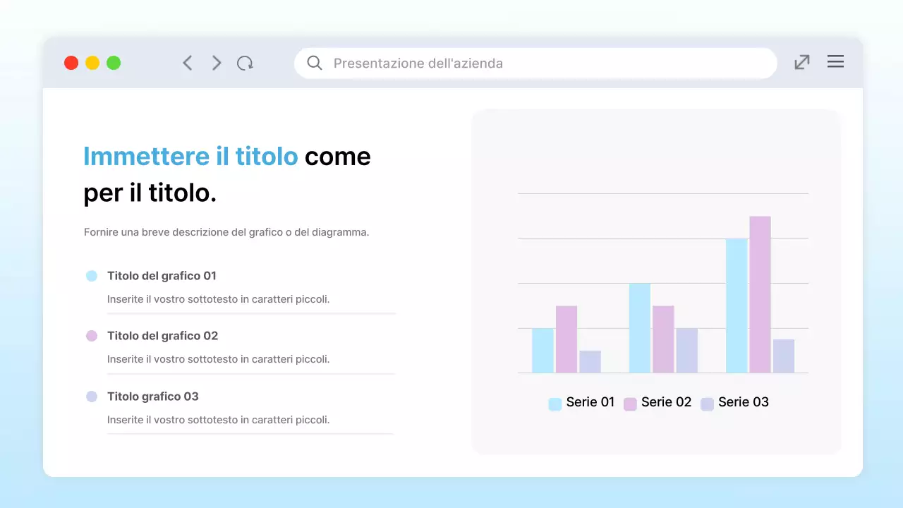 Presentazione dell'interfaccia utente del PC di tendenza di colore azzurro
