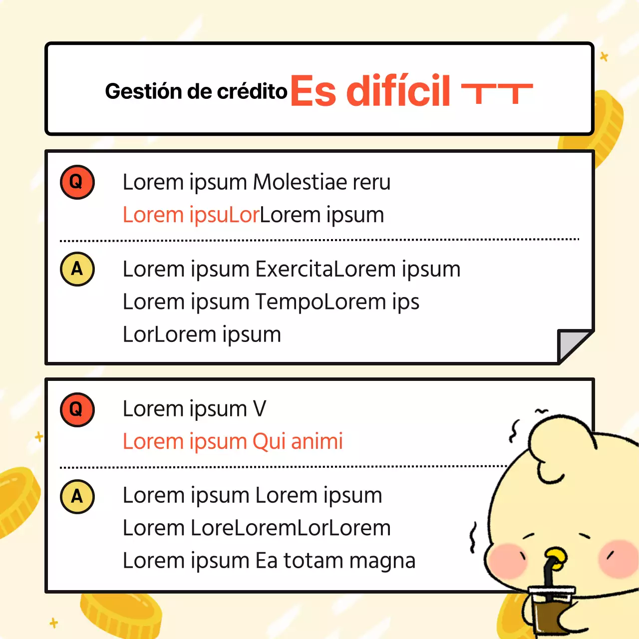 Anuncio minimalista amarillo y rojo de tarjeta de crédito para primeros compradores