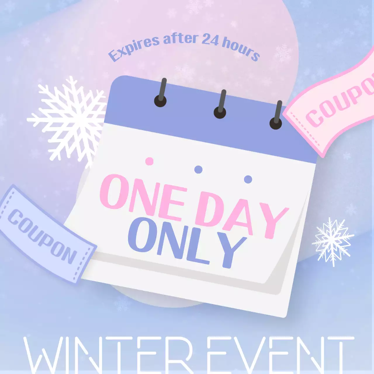 블루 모던 윈터 프로모션 소셜 미디어 포스트