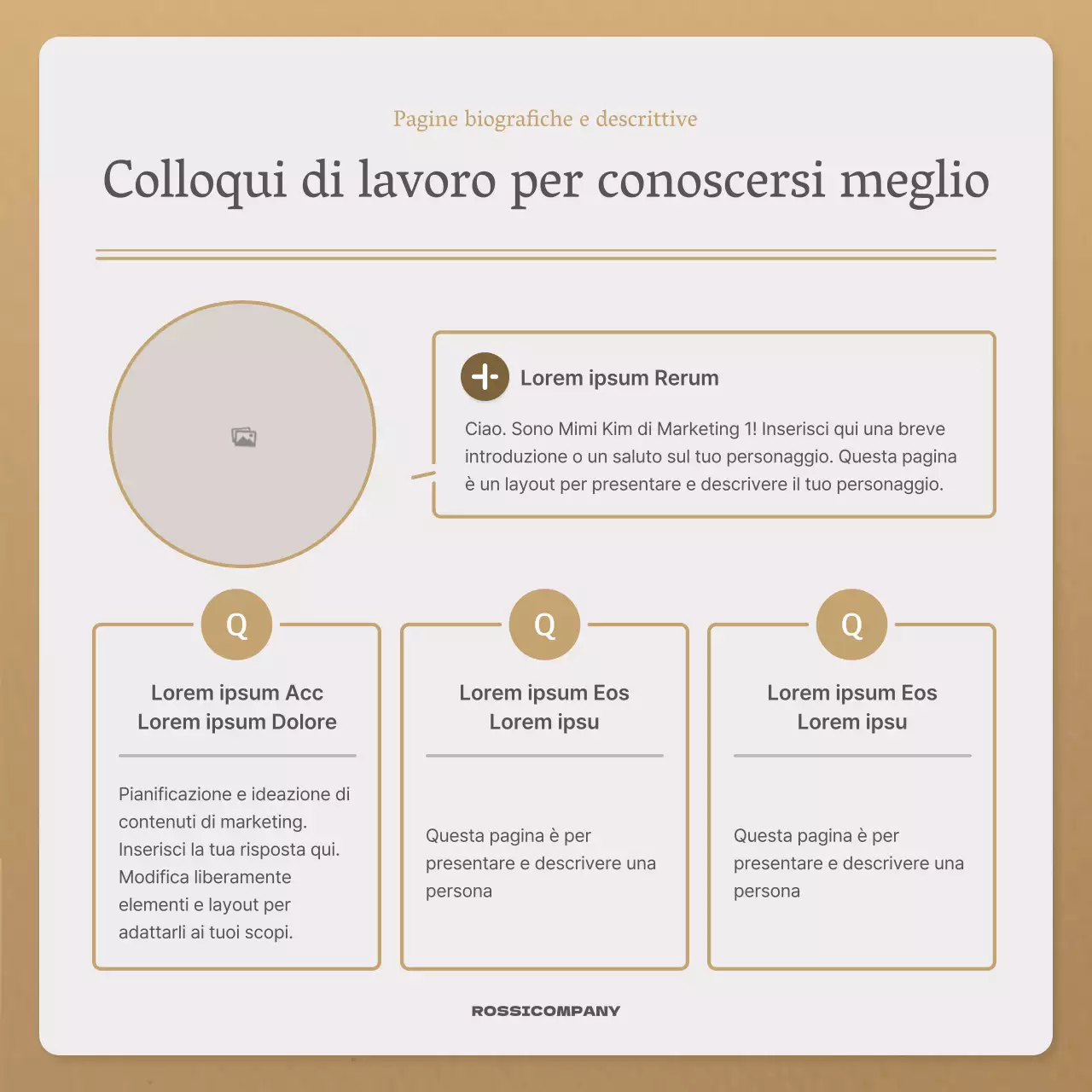 Una semplice lettera autunnale in beige e marrone