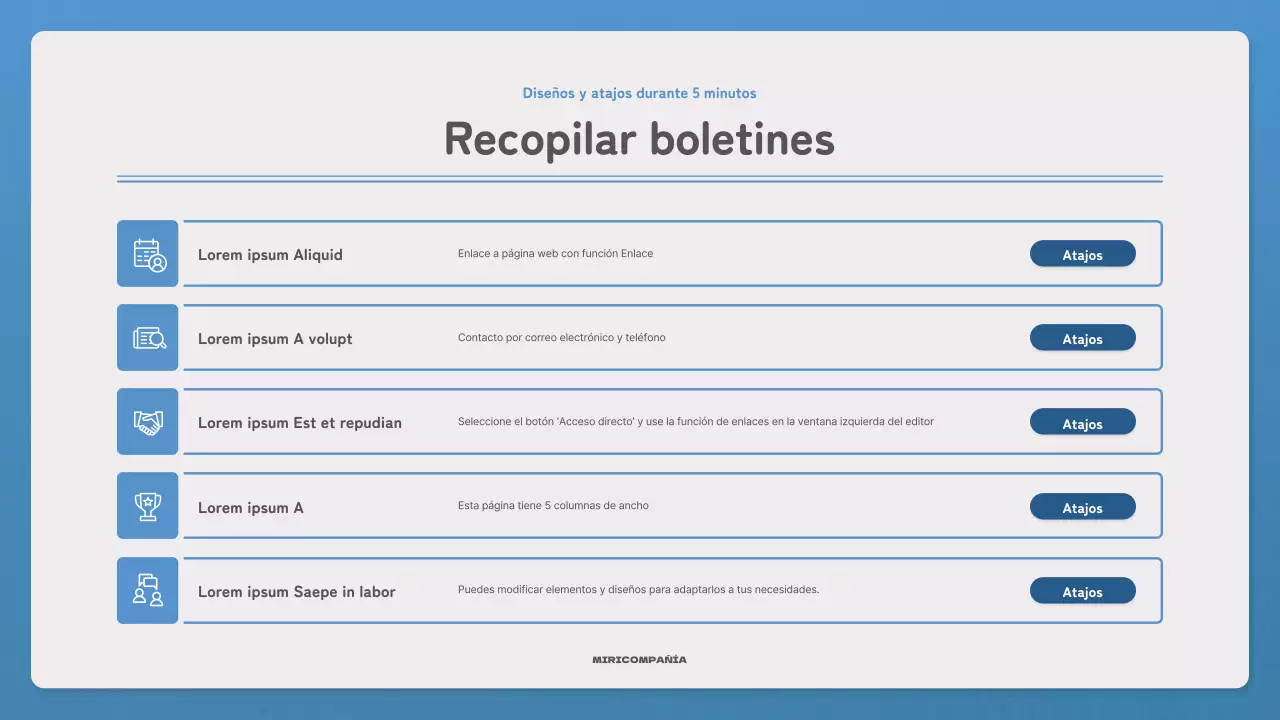 Promocione su boletín con una carta sencilla en azul y azul marino
