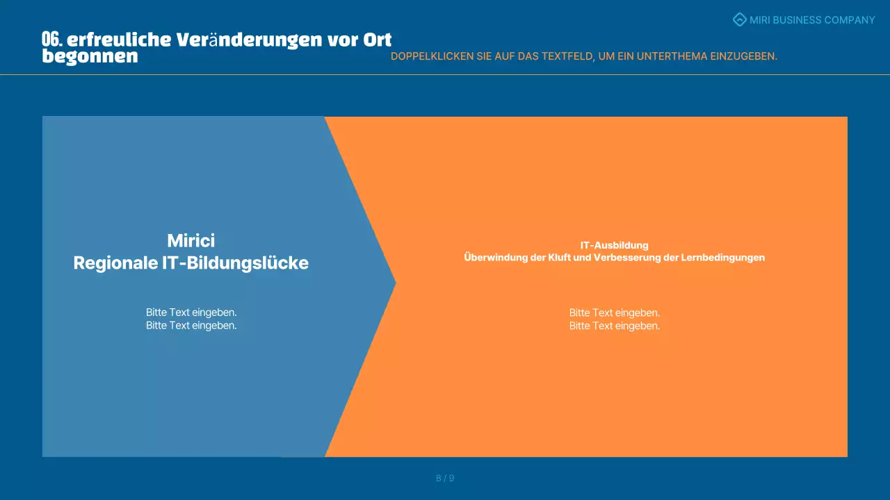 Eine einfache blau-orangefarbene Scorecard