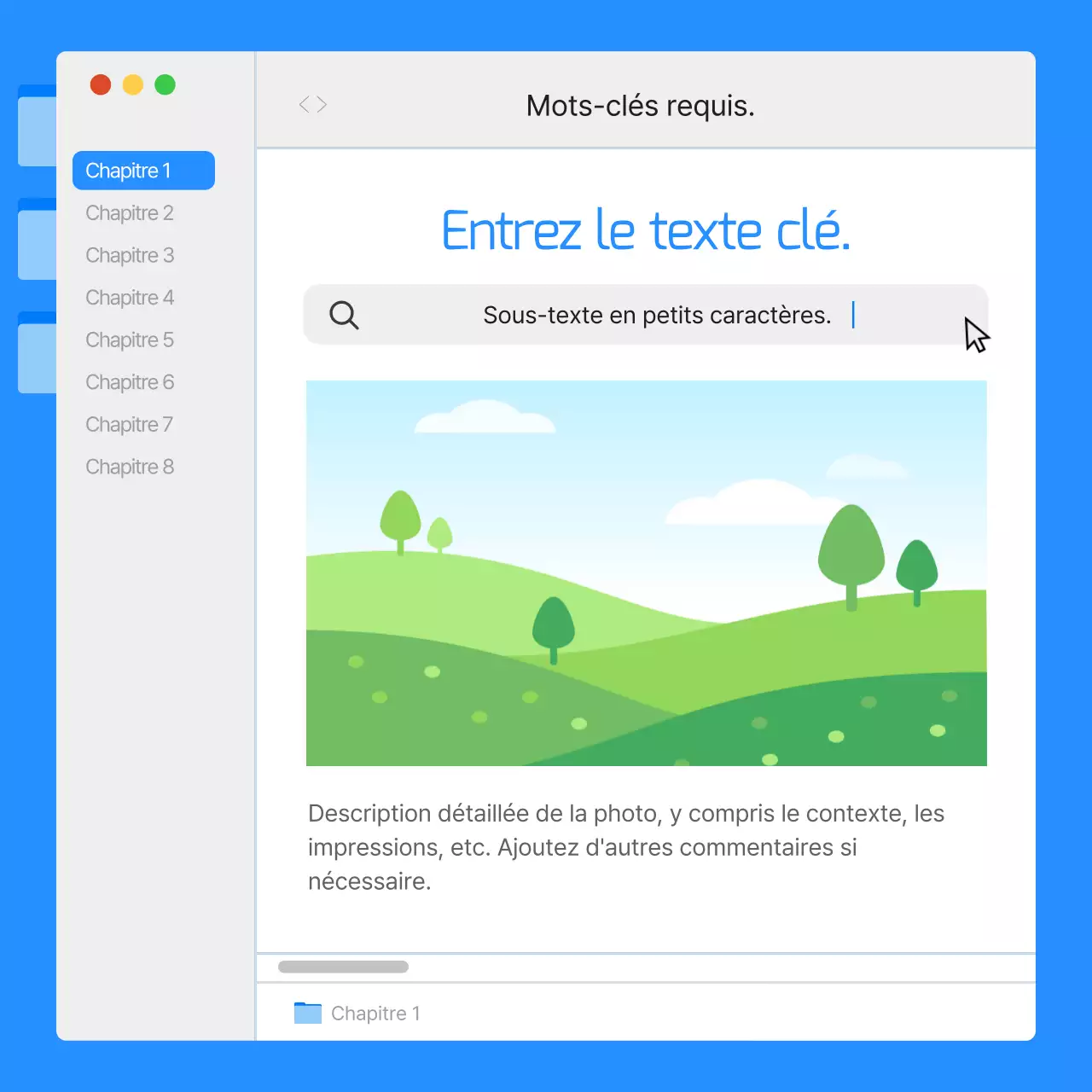 Rapports de l'interface utilisateur du moniteur simple en bleu et en orange
