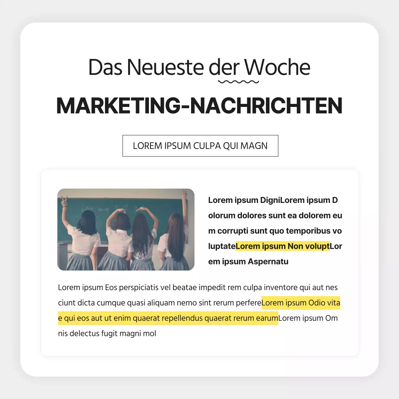 Grauer, einfacher Marketing-Newsletter-Bericht