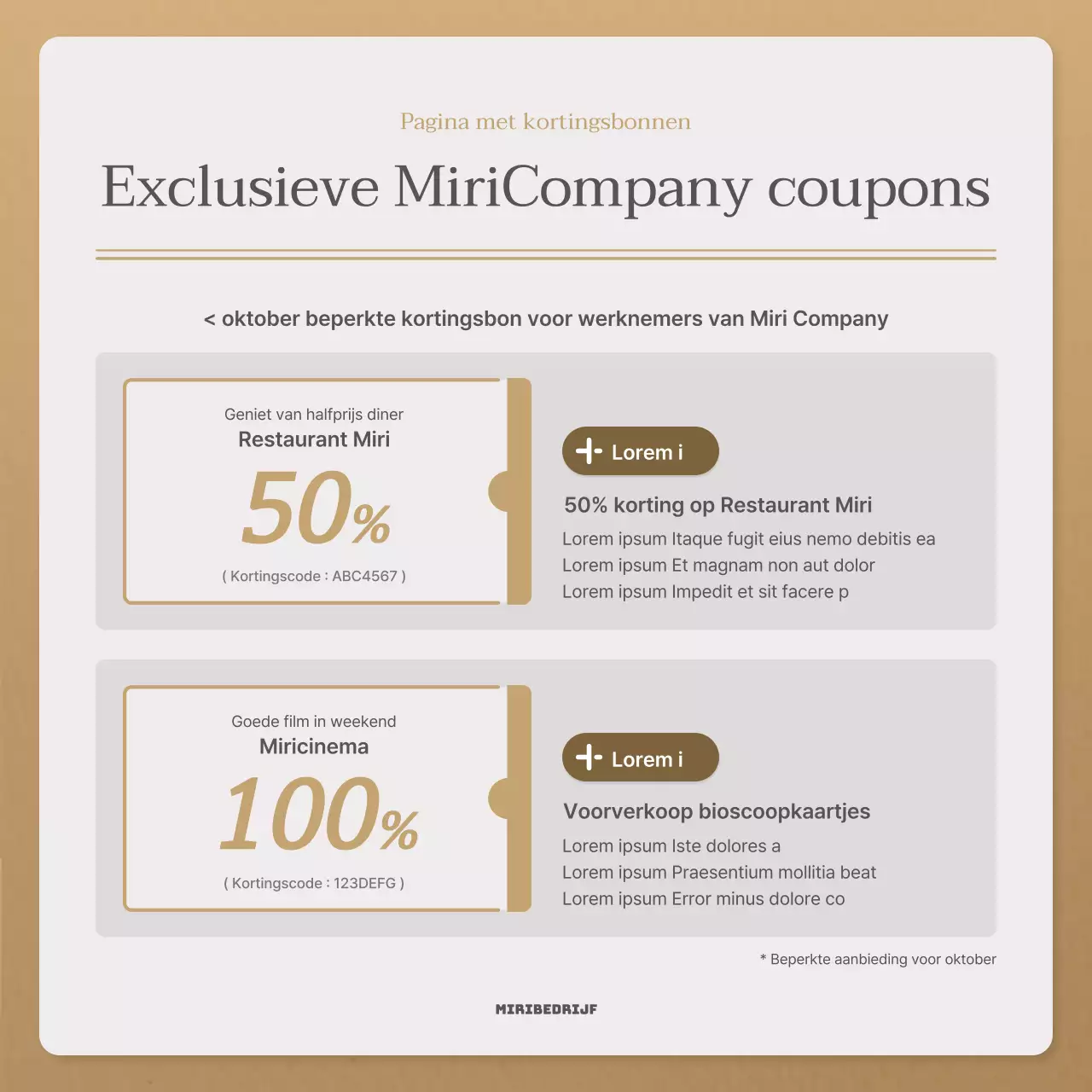 Een eenvoudige herfstbrief in beige en bruin nieuwsbriefpost