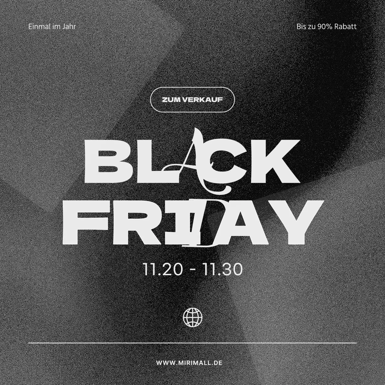 Werben Sie für einen minimalistischen Black Friday in Schwarz und Grau