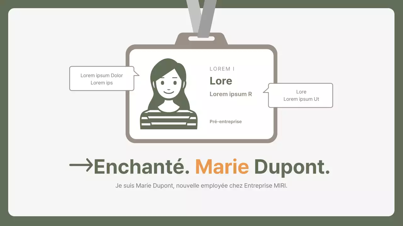 Lettre de motivation simple pour un poste de débutant dans une entreprise, en kaki et jaune
