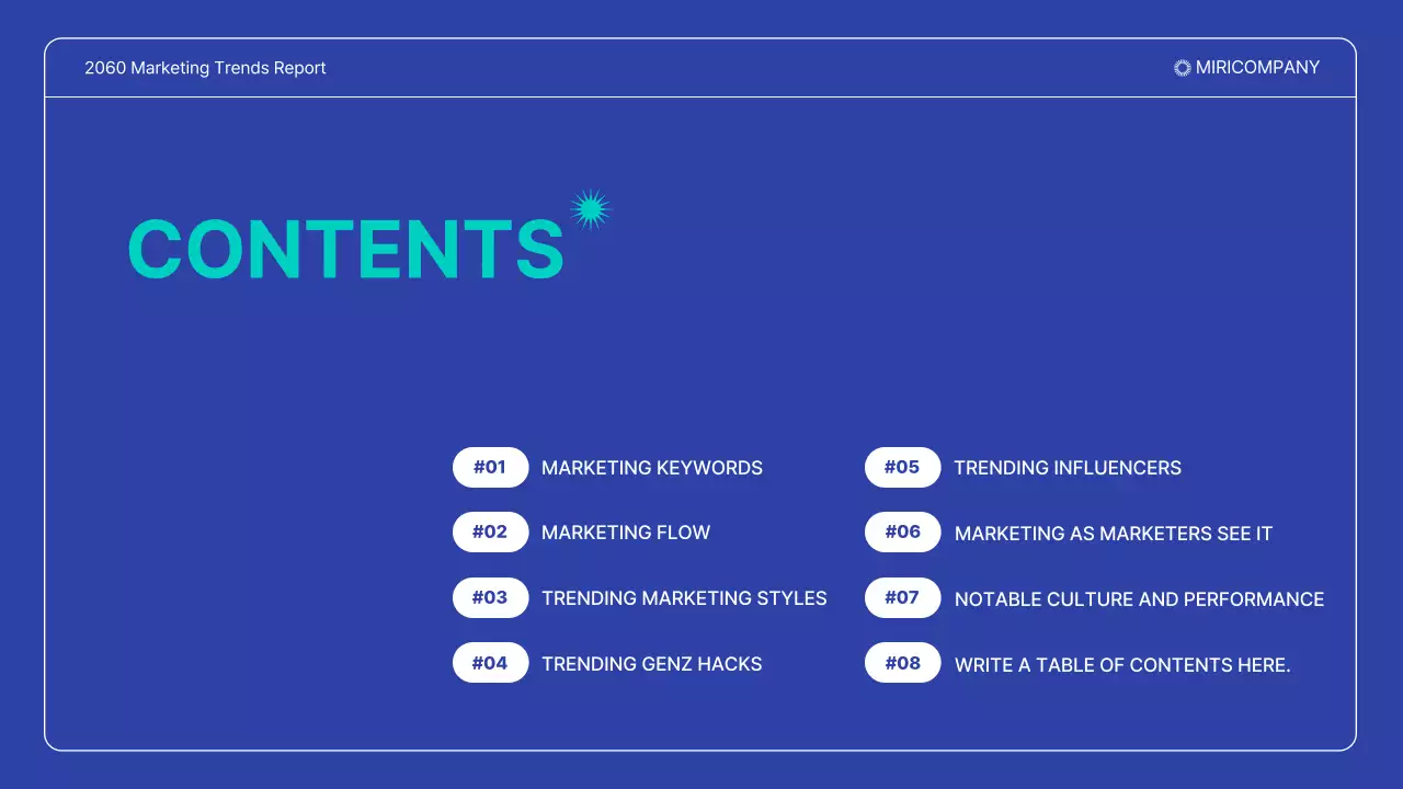 A Simple Marketing Trends Report in Navy and Mint