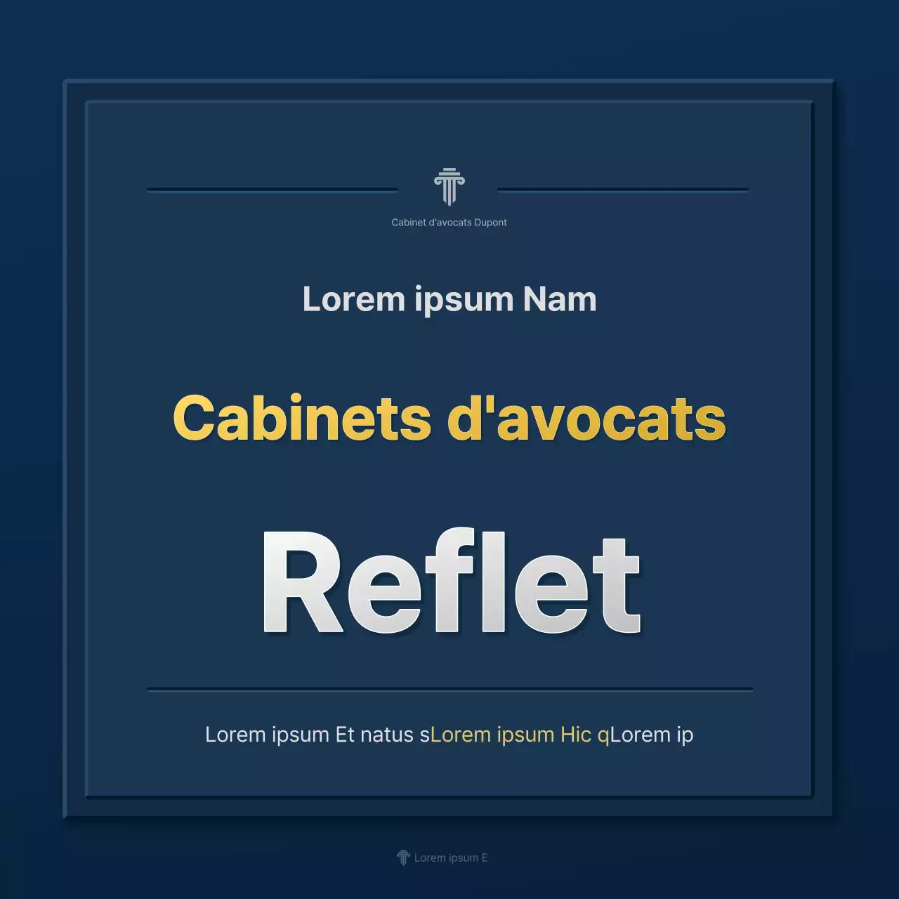 Un simple profil d'entreprise de cabinet d'avocats bleu et jaune