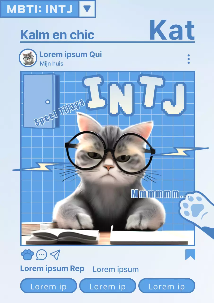 Introductie van de MBTI persoonlijkheidstypes in lichtblauw en wit, een trendy kleurenschema.