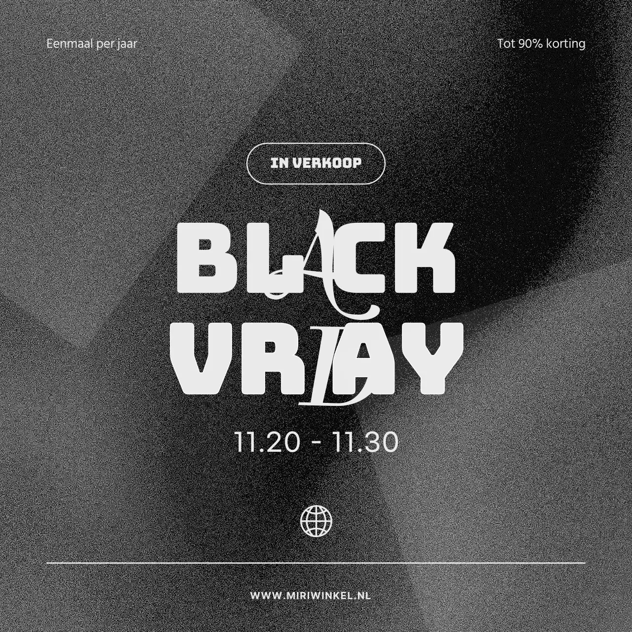 Promoot een minimalistische Black Friday in zwart en grijs