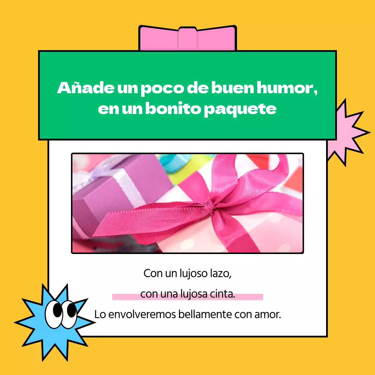 Sugerencias de regalos para la selectividad en estilo pop art en amarillo y verde