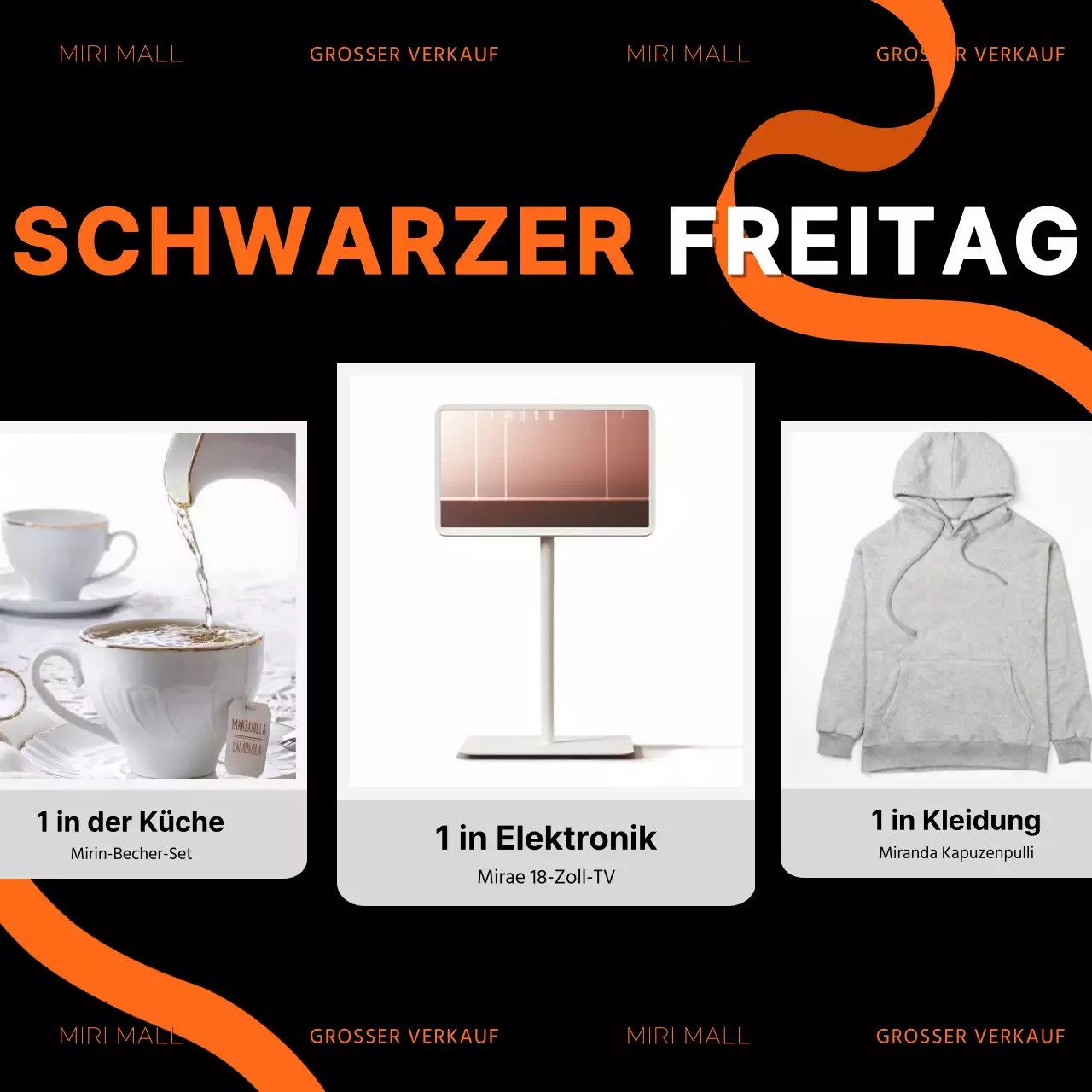Trendige Black Friday-Anzeigen in Schwarz und Rot