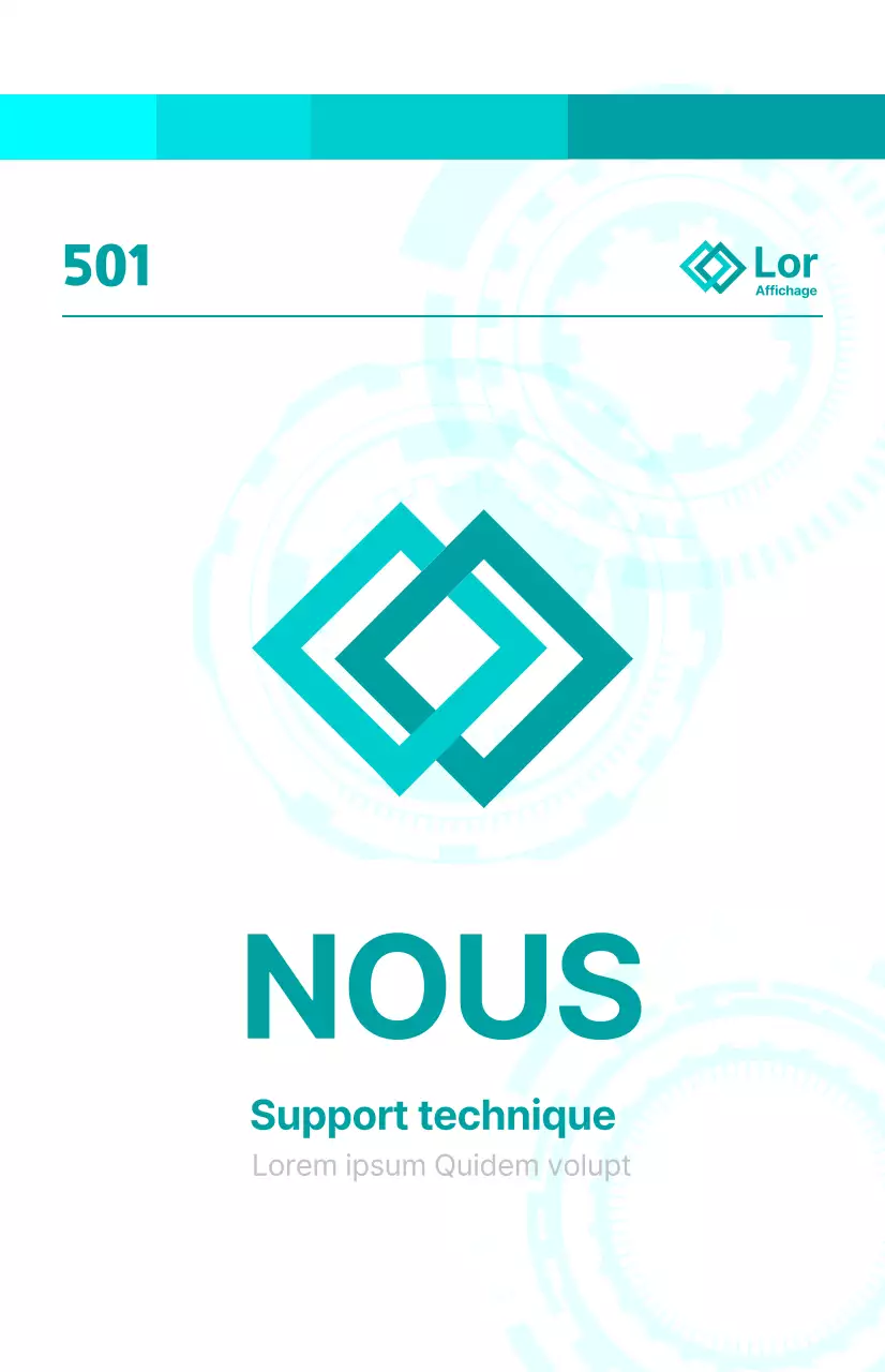 Guide d'entreprise au concept lumineux avec des graphiques mécaniques