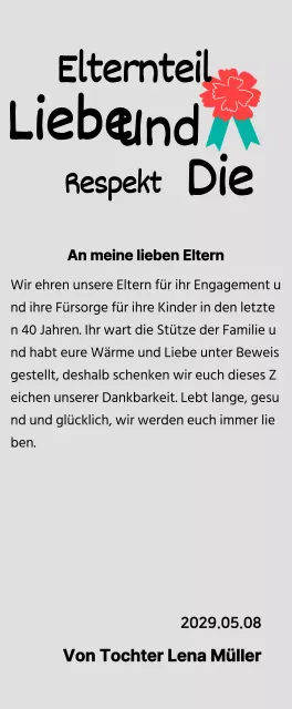 Kalligraphie zum Muttertag mit roter Nelke Illustration