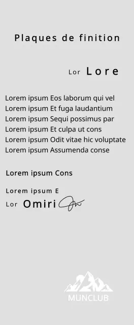 Plaque de finisher d'un club de montagne avec logo du club, illustration d'une montagne verte