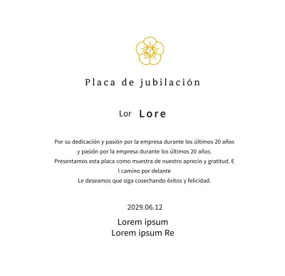 Placa de agradecimiento con concepto de listado de Line Flower