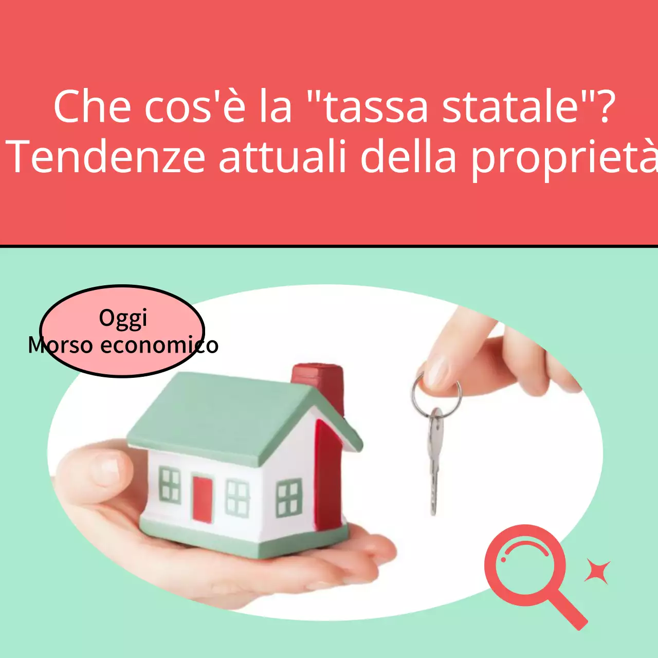 Annunci immobiliari di tendenza in rosso e menta