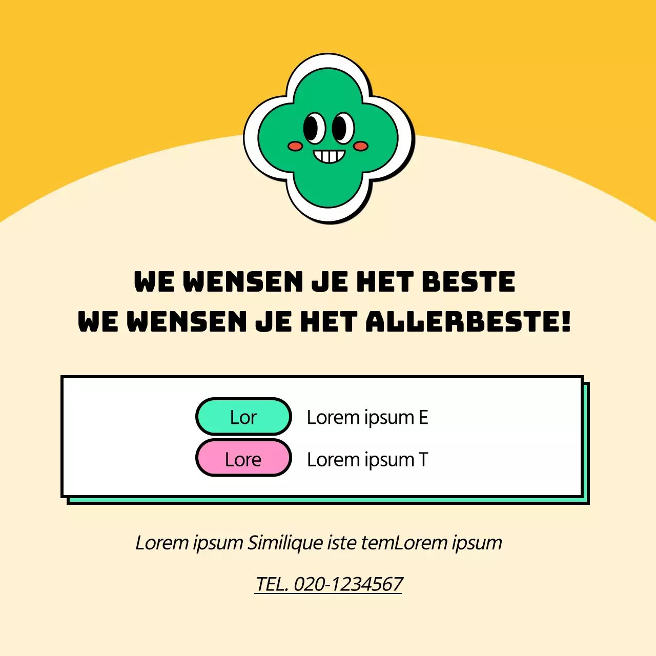 Pop-art stijl SATs cadeausuggesties in geel en groen