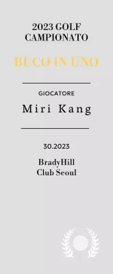 Targa per il vincitore del golf hole-in-one con illustrazione di pallina da golf e corona d'alloro