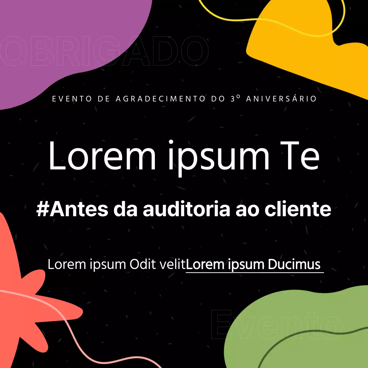 Um anúncio minimalista a preto e branco de agradecimento ao cliente