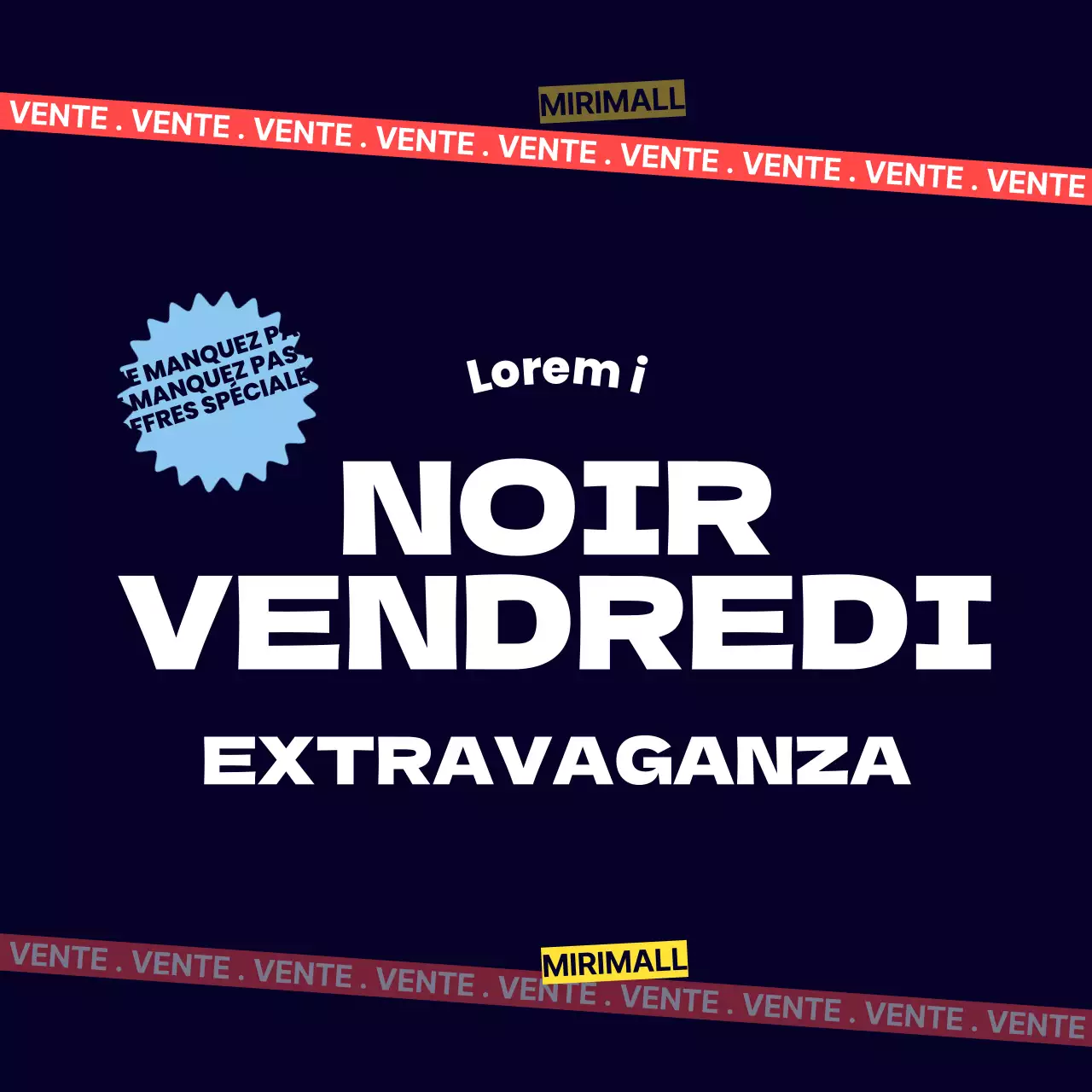 Des publicités tendance pour le Black Friday en noir et rouge