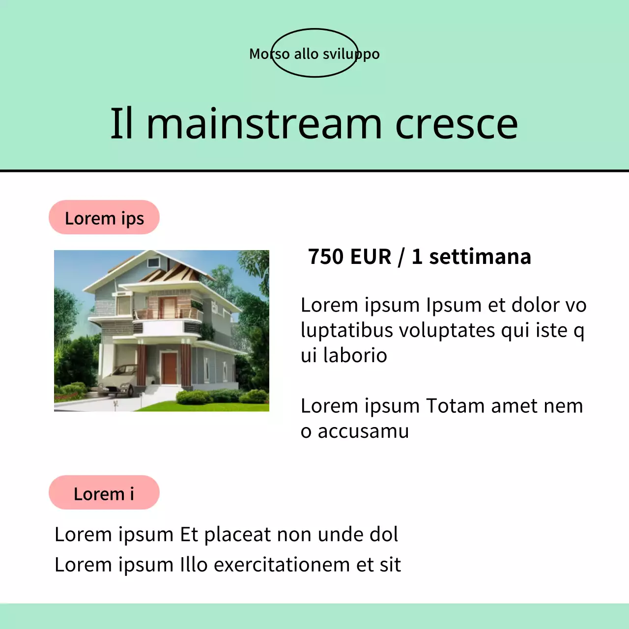 Annunci immobiliari di tendenza in rosso e menta