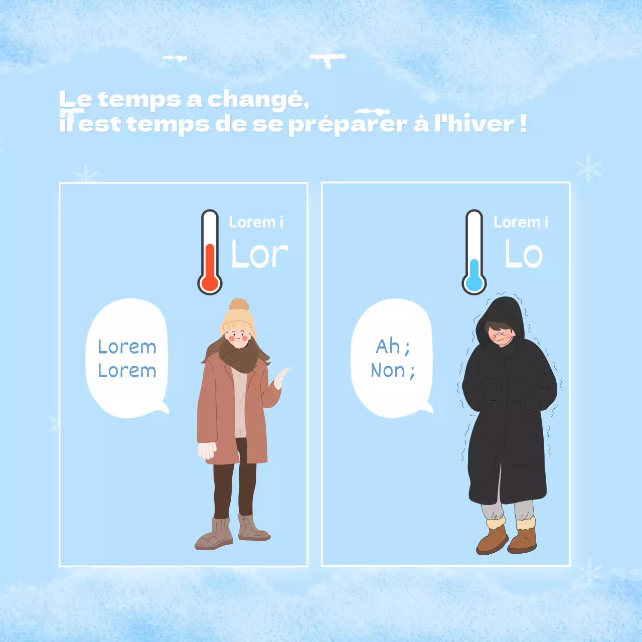 Un poste d'hivernage minimaliste et basique en bleu clair et blanc