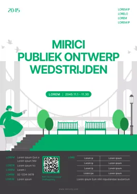 Een groene, minimalistische openbare ontwerpwedstrijd promoten