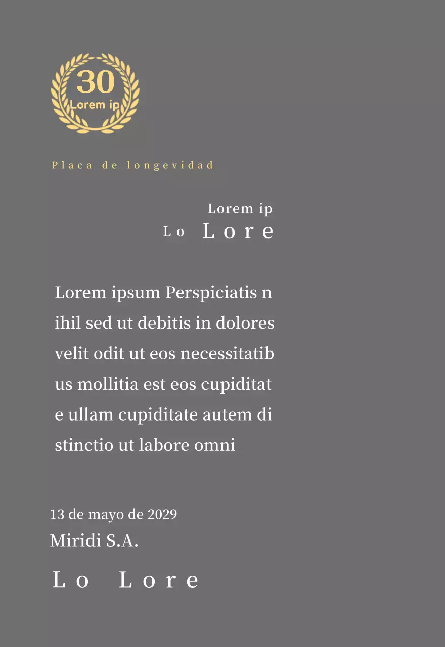 Concepto de placa de antigüedad con símbolo de laurel