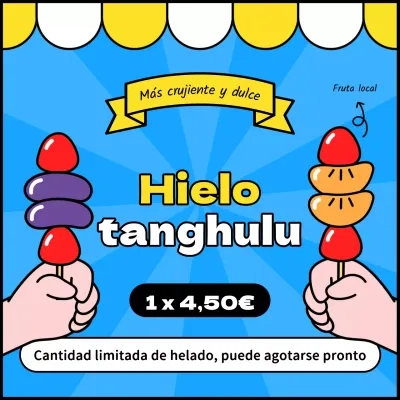 Promover el kitsch amarillo y azul hielo tanghuru