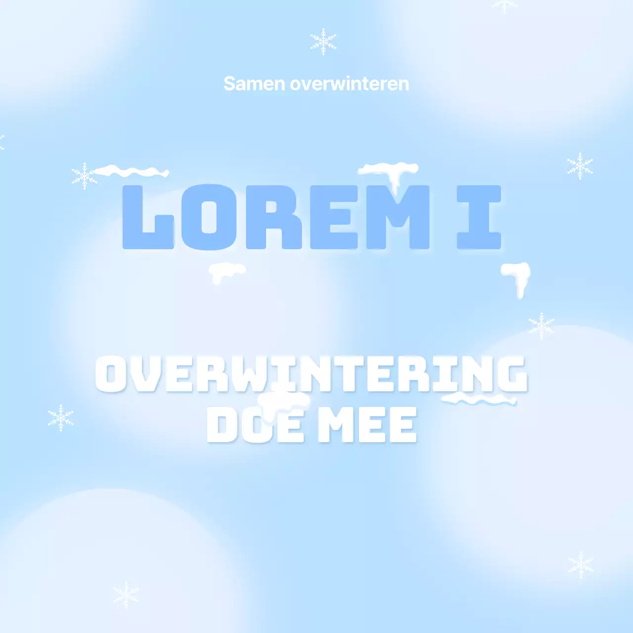 Een minimalistische, basic overwinteringspaal in lichtblauw en wit