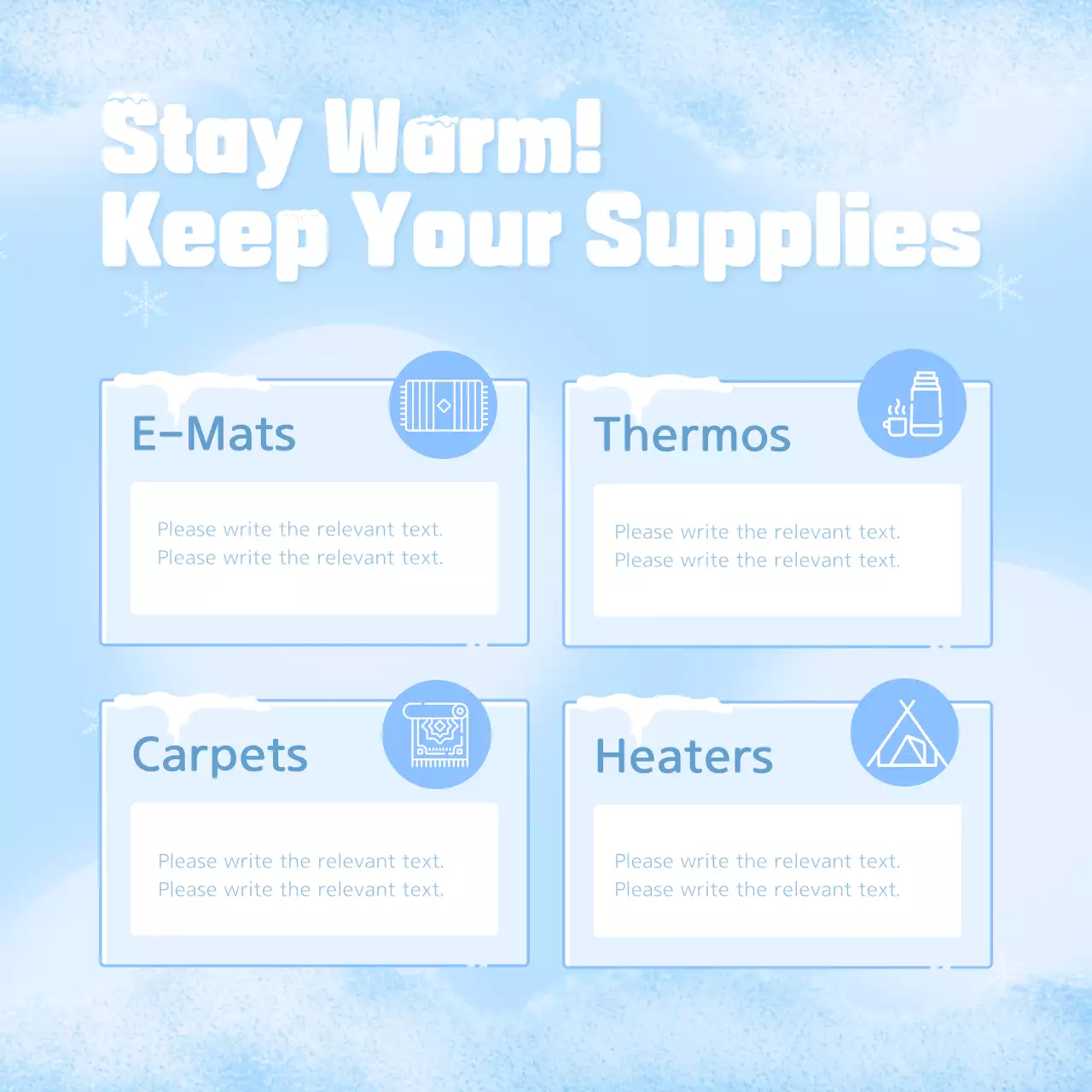 Blue Minimal Winter Guide Instagram Carousel