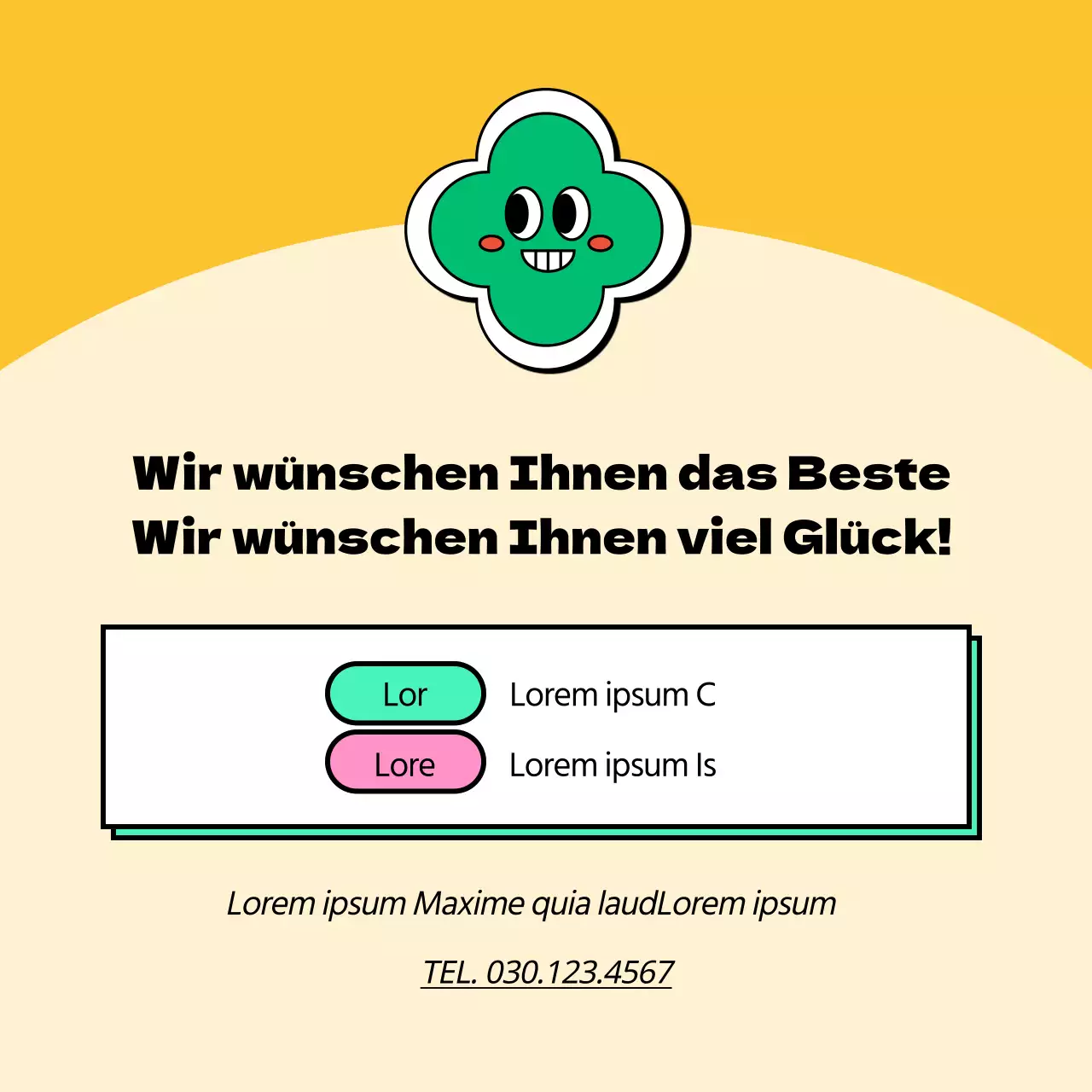 SATs-Geschenkvorschläge im Pop-Art-Stil in Gelb und Grün