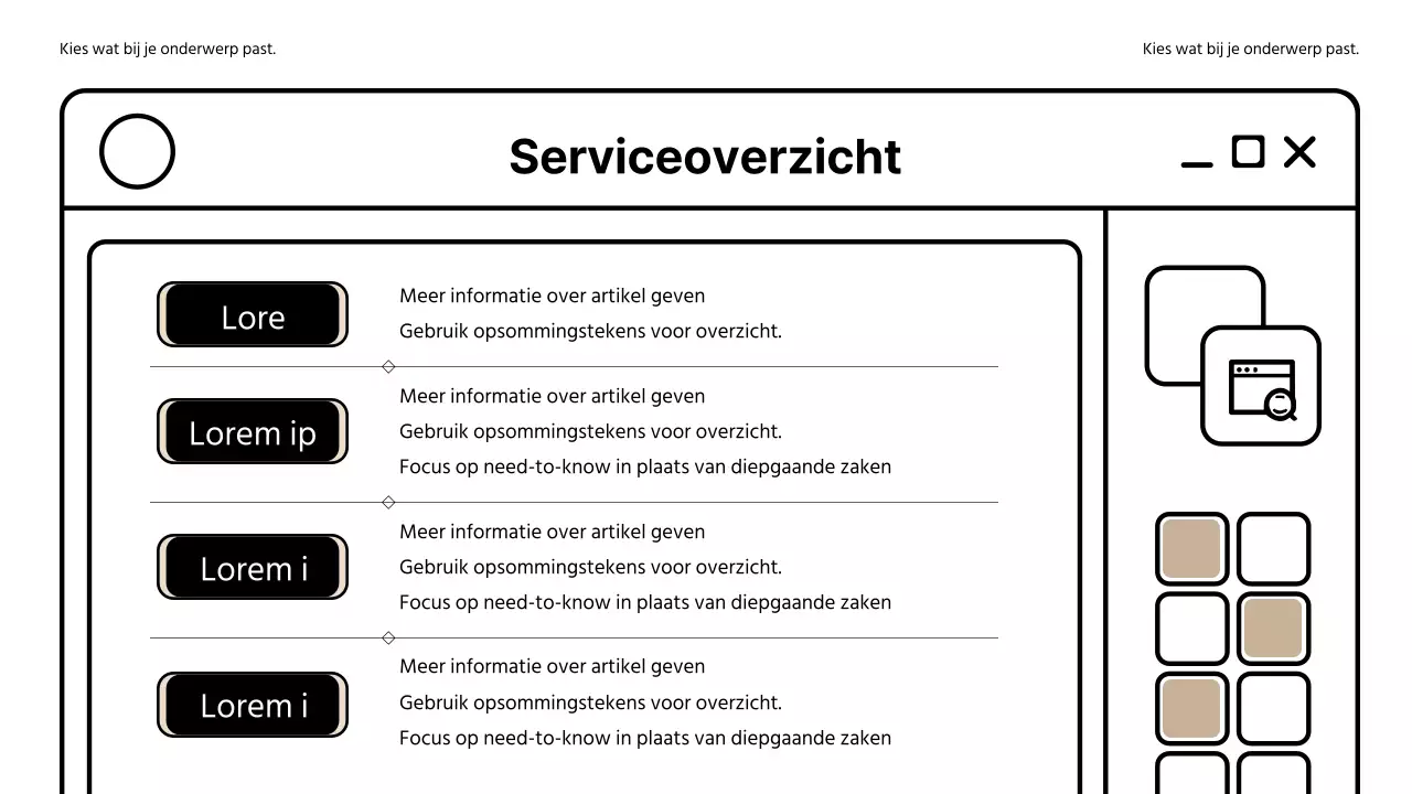 Een eenvoudige webpagina in beige