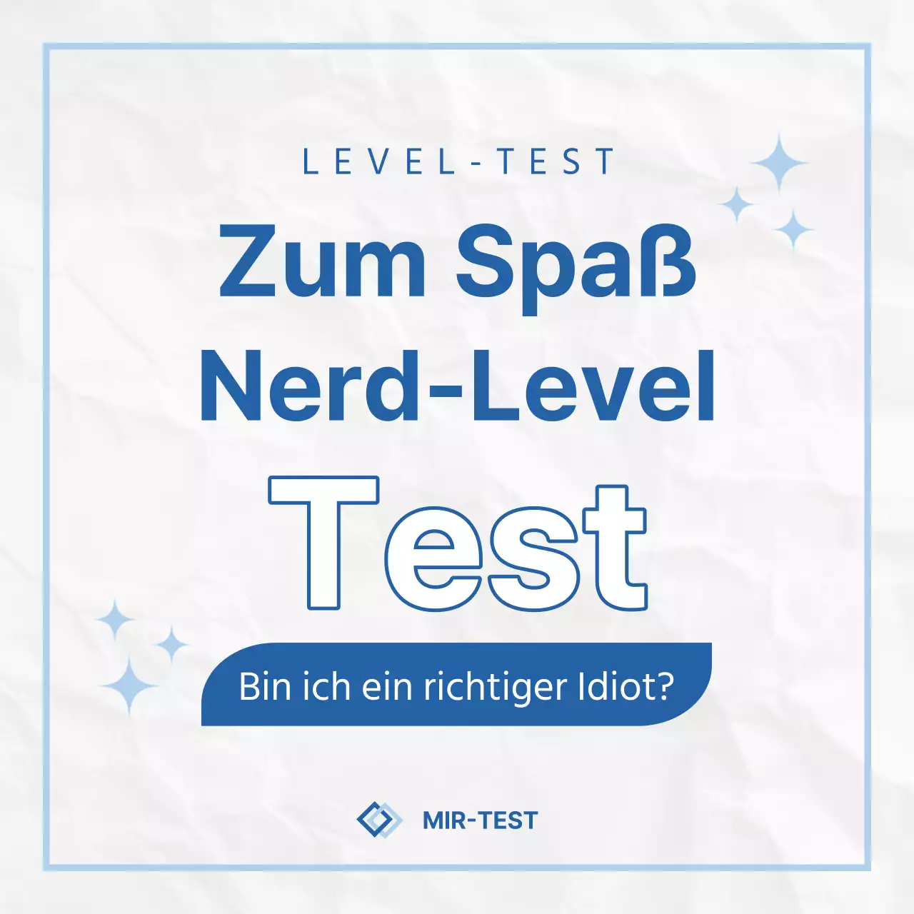 Eine kitschige, blau-weiße Umfrage