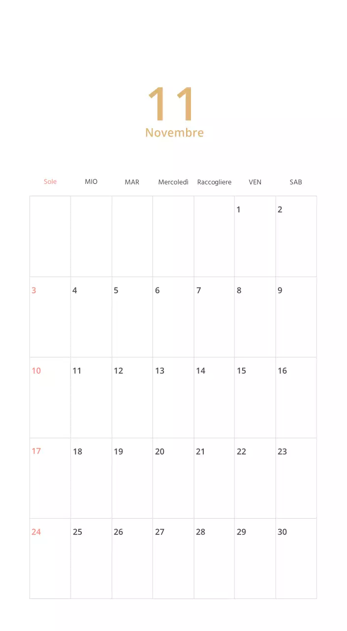 Calendario illustrato multicolore