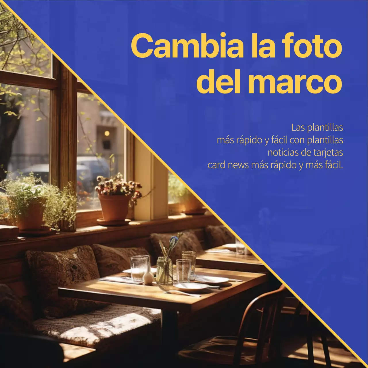 Un sencillo anuncio guía de marketing en azul y amarillo