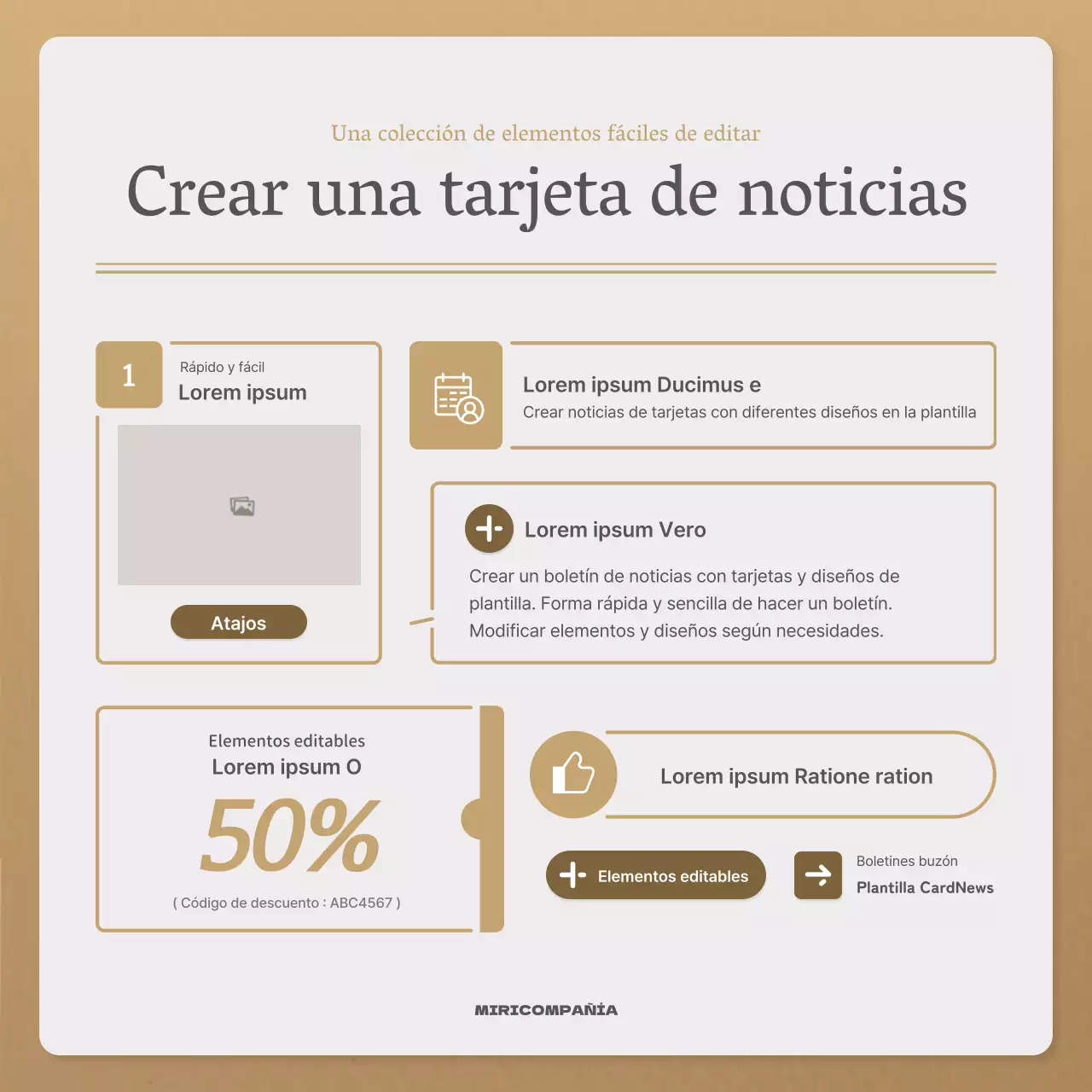 Una sencilla carta otoñal en beige y marrón newsletter post