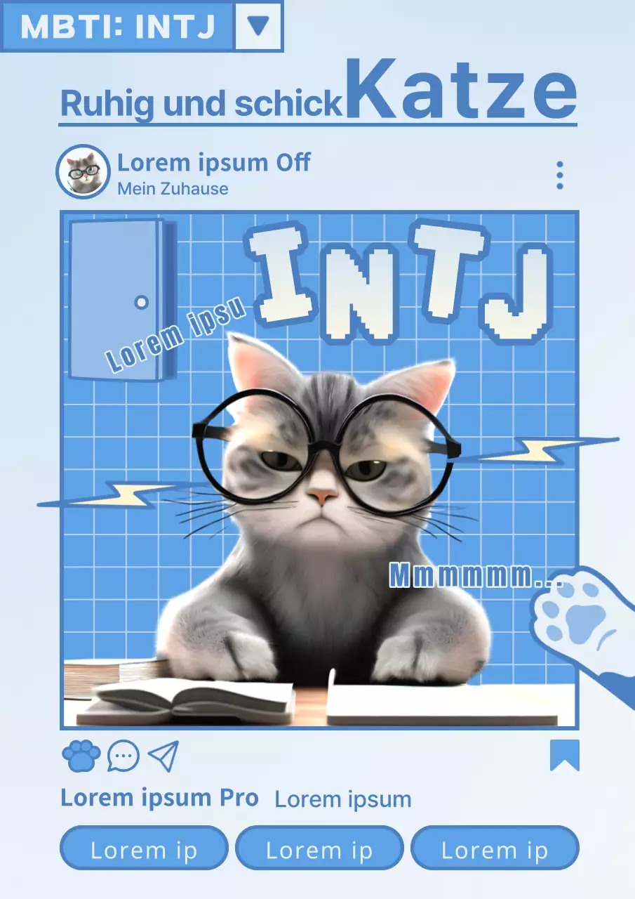 Die MBTI-Persönlichkeitstypen werden in den Trendfarben Hellblau und Weiß vorgestellt.