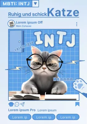 Die MBTI-Persönlichkeitstypen werden in den Trendfarben Hellblau und Weiß vorgestellt.
