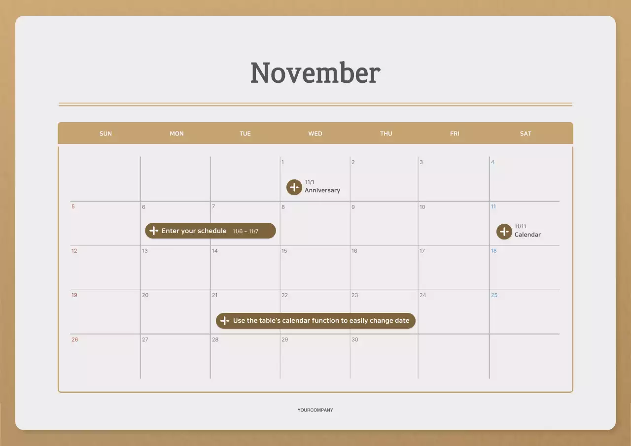 Beige Simple Calendar Planner Poster