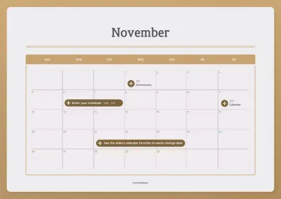 Beige Simple Calendar Planner Poster