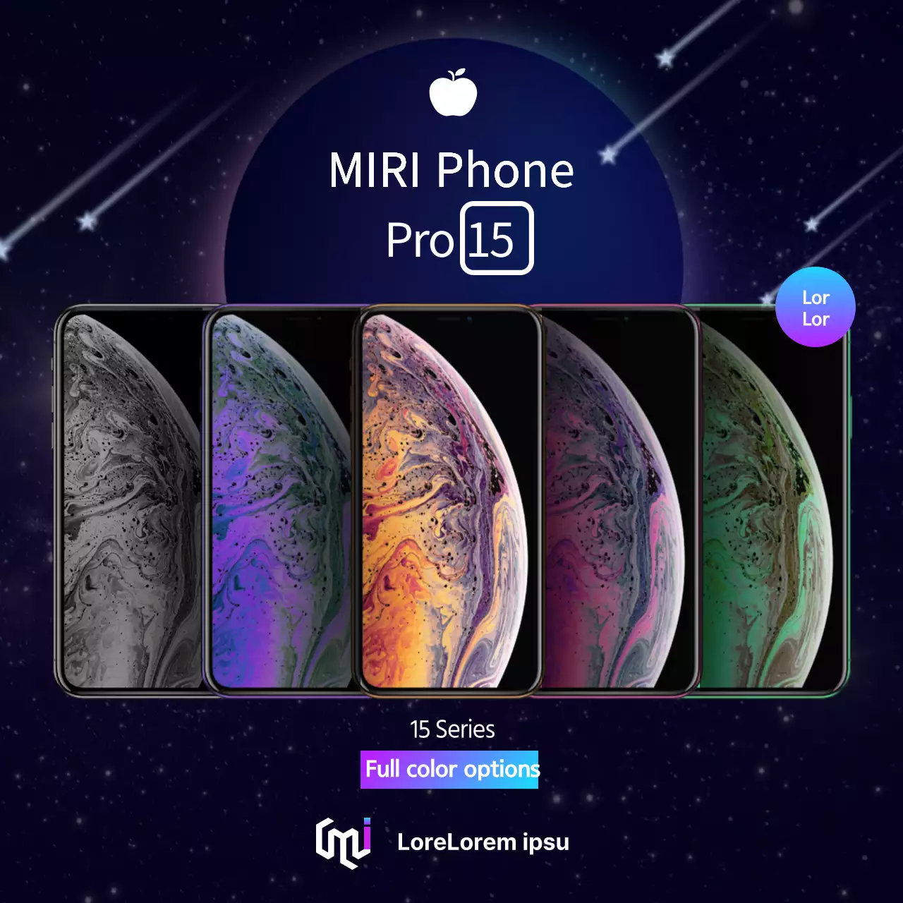 Promoção de telemóveis modernos em azul-marinho