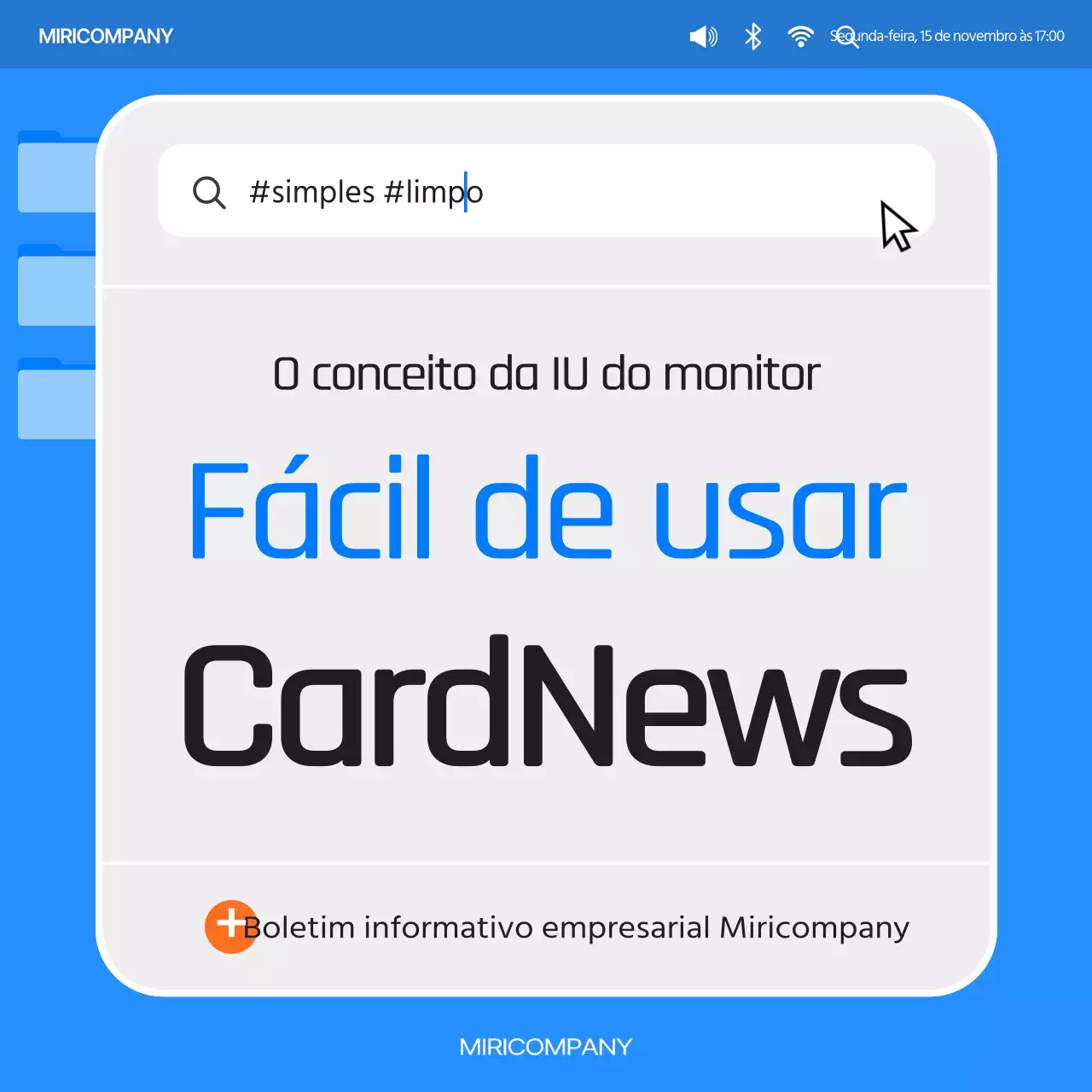 Relatórios simples da IU do monitor em azul e laranja