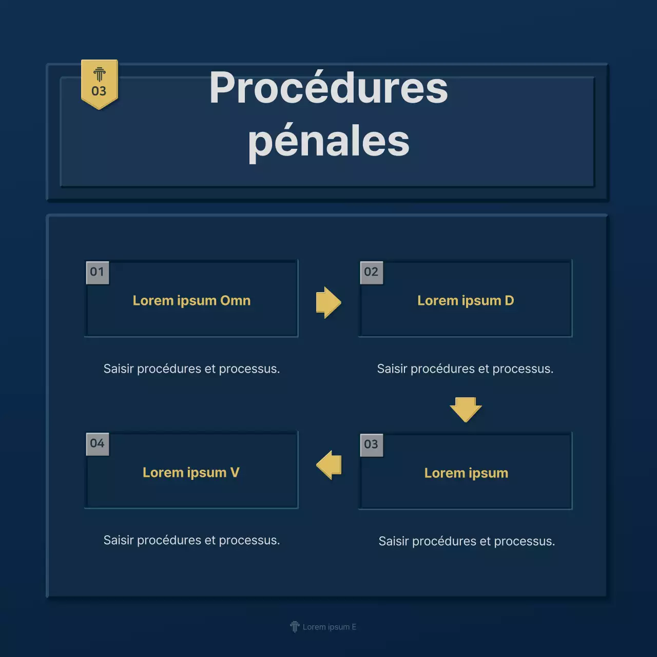 Un simple profil d'entreprise de cabinet d'avocats bleu et jaune