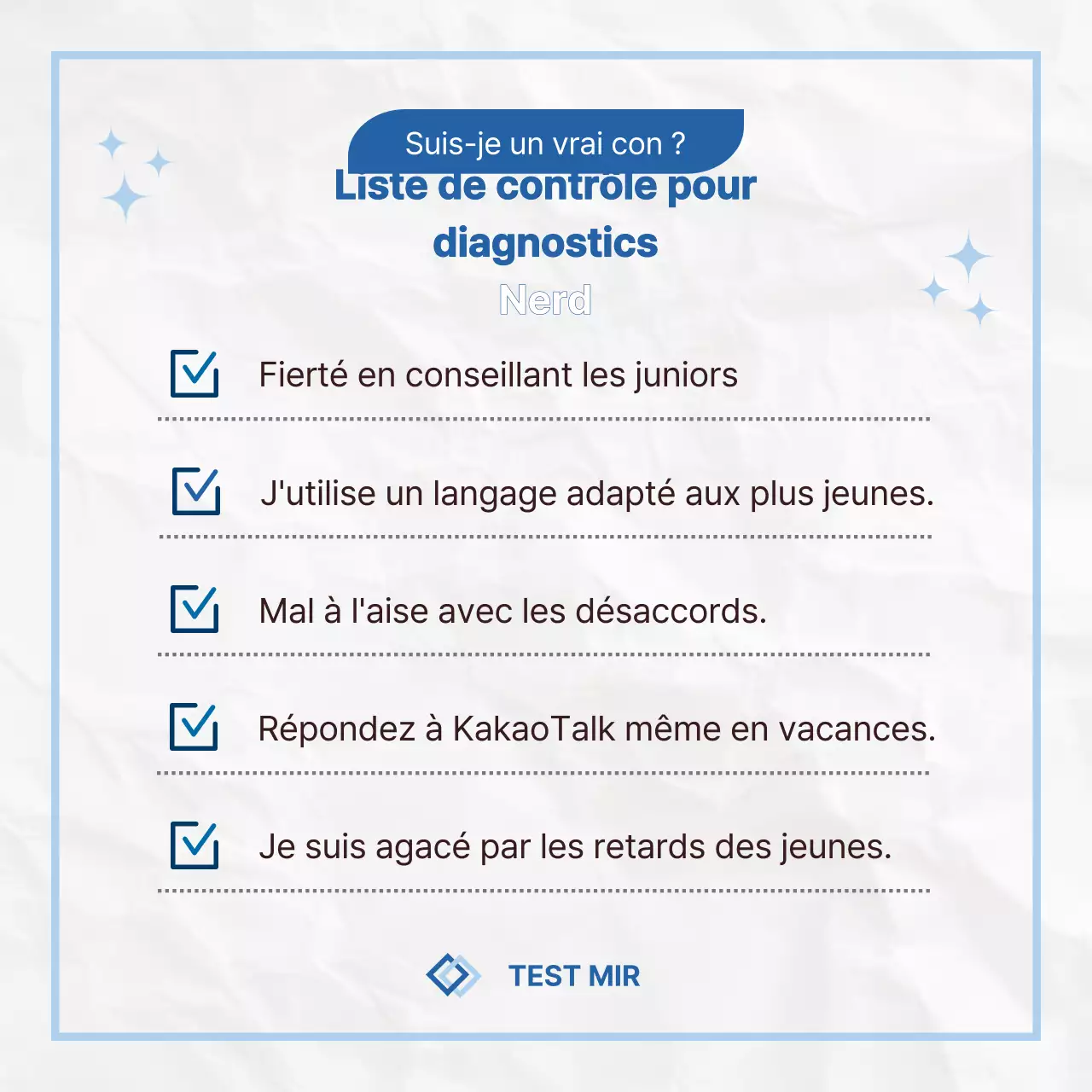 Une enquête kitsch, bleue et blanche, sur le thème de la gaffe